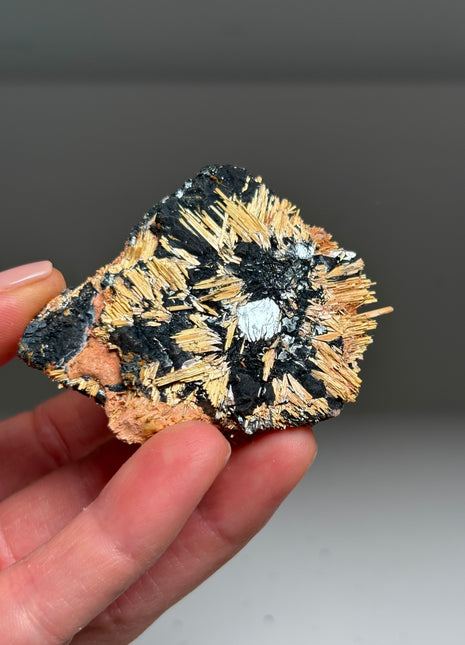 Golden Rutile with Hematite