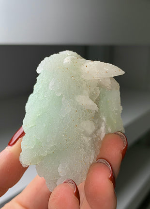 New Arrival ! Druzy Green Chalcedony with White Calcite - From Rhodope Mountains, Bulgaria Special Price 💥