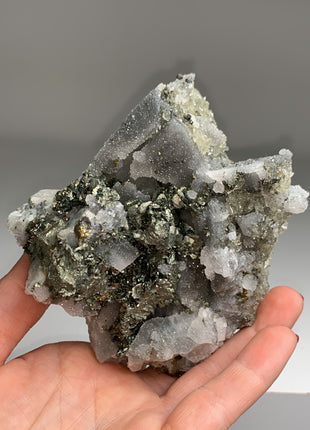 Yellow Barite Flowers with Quartz, Pyrite