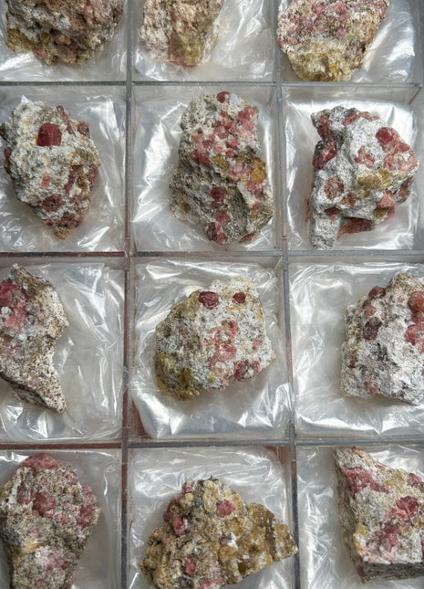 12 Pieces ! Raspberry Grossular Garnet Specimens Lot !
