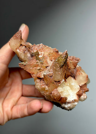 Iridescent Calcite with Chalcopyrite from Moldova