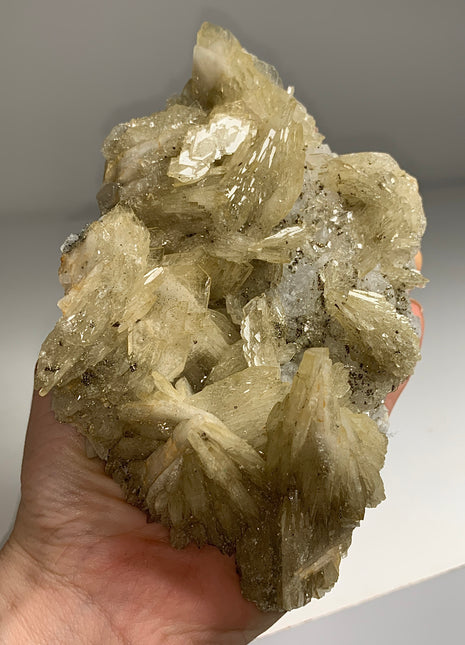Lustrous Yellow Barite with Pyrite and Quartz