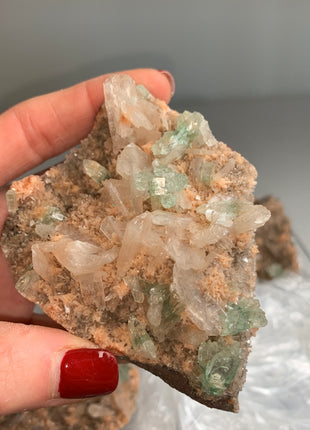Wow !! Orange Heulandite with Green Apophyllite and Cream Stilbite Lot - 4 Pieces ✨