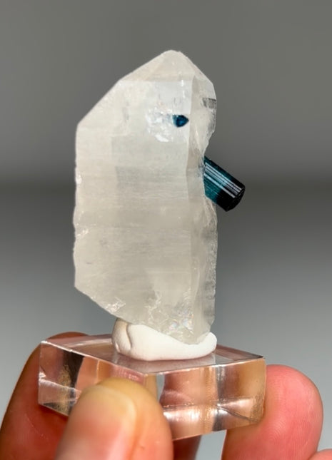 Blue Indicolite Tourmaline with Quartz