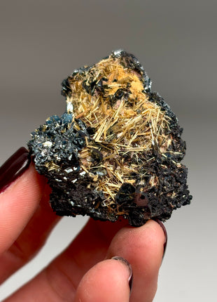 Golden Rutile with Hematite