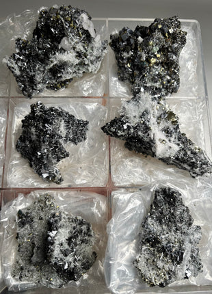 6 Pieces ! Pyrite, Galena, Quartz, Sphalerite Combo Specimens Lot
