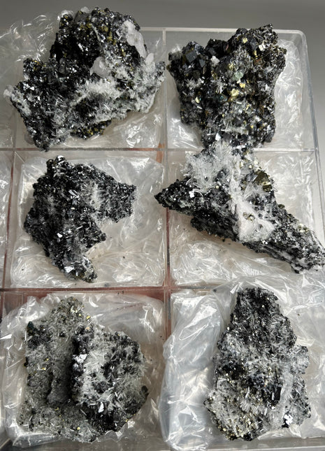 6 Pieces ! Pyrite, Galena, Quartz, Sphalerite Combo Specimens Lot