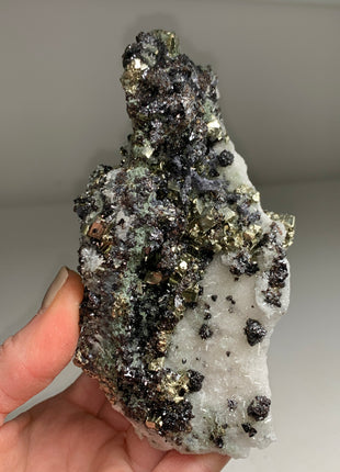 Both-sided ! Pyrite and Galena with Quartz - From Rhodope Mountains, Bulgaria
