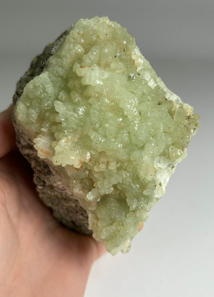 4 Pieces ! Druzy Apple Green Prehnite Lot - big size