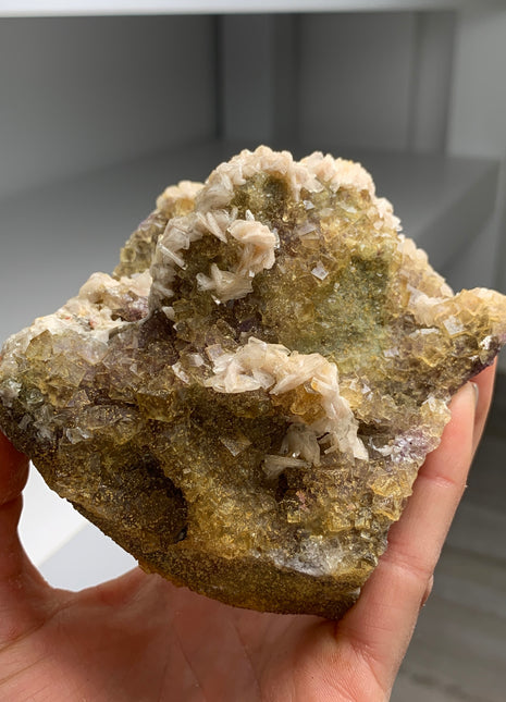 Yellow Fluorite with White Dolomite - From Spain