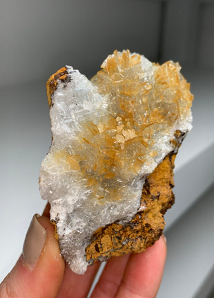 Yellow and White Bicolor Barite - From Morocco