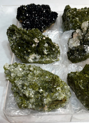 6 Pieces ! High Grade Green Epidote with Quartz Lot