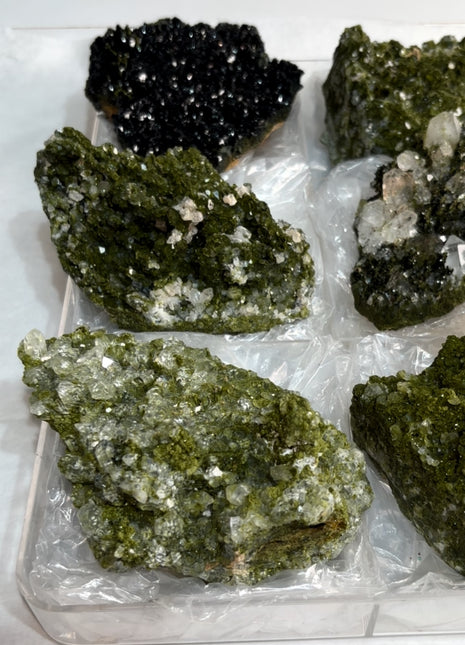 6 Pieces ! High Grade Green Epidote with Quartz Lot