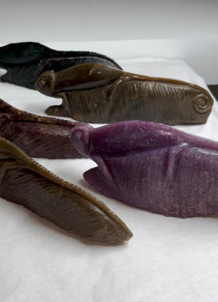 5 Pieces ! Chameleon Carvings from Zimbabwe