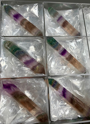 6 Pieces ! High Grade Gemmy Rainbow Fluorite DT Points