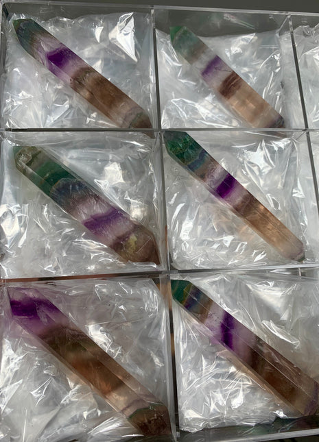 6 Pieces ! High Grade Gemmy Rainbow Fluorite DT Points