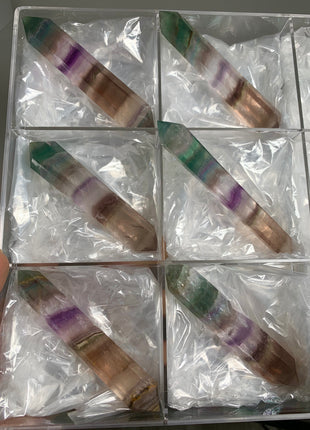 6 Pieces ! High Grade Gemmy Rainbow Fluorite DT Points