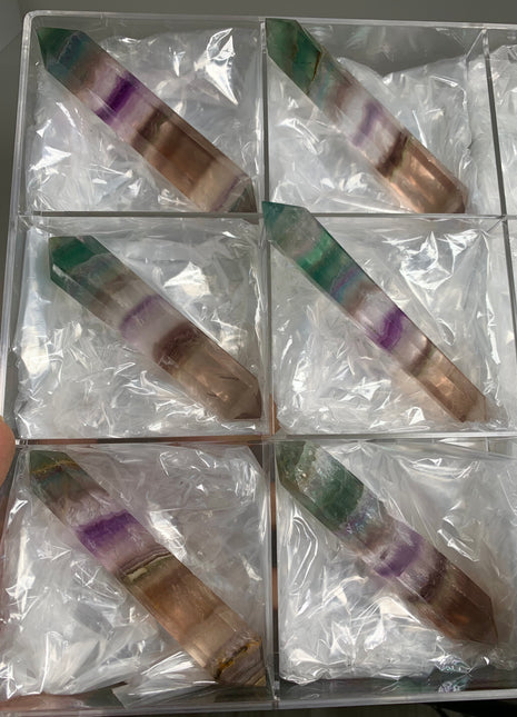 6 Pieces ! High Grade Gemmy Rainbow Fluorite DT Points