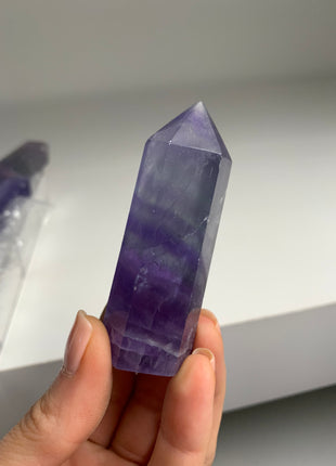 9 Pieces ! Blue Green Purple Fluorite Towers Lot