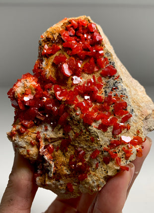 Bright Red Vanadinite Crystals - From Midelt Morocco