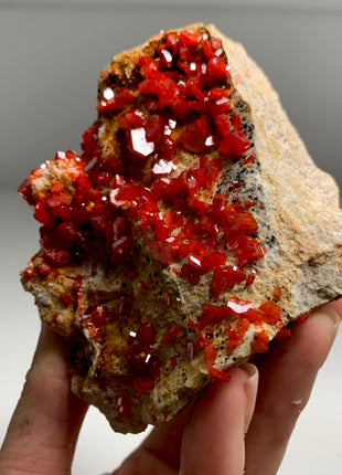 Bright Red Vanadinite Crystals - From Midelt Morocco