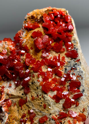 Bright Red Vanadinite Crystals - From Midelt Morocco