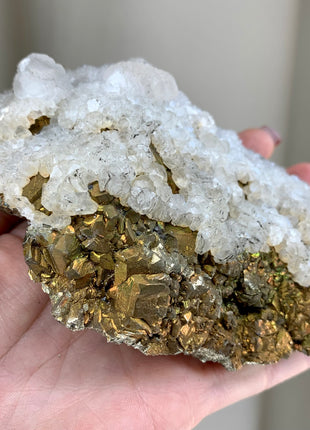 Snowy Calcite with Iridescent Pyrite - From Trepca Mine, Kosovo Special Price 💥