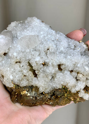 Snowy Calcite with Iridescent Pyrite - From Trepca Mine, Kosovo Special Price 💥