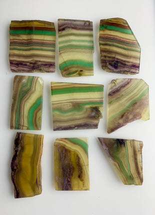 9 Pieces ! Very High Grade Rainbow Fluorite Slabs Special Price 💥