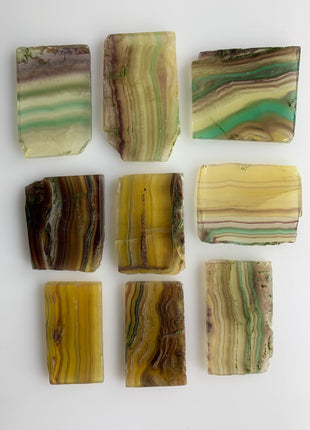9 Pieces ! Rainbow Fluorite Slabs