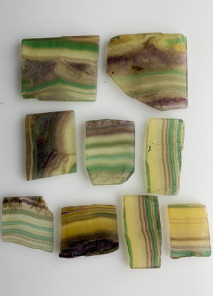 9 Pieces ! Rainbow Fluorite Slabs