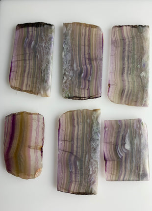 6 Pieces ! Rainbow Fluorite Slabs