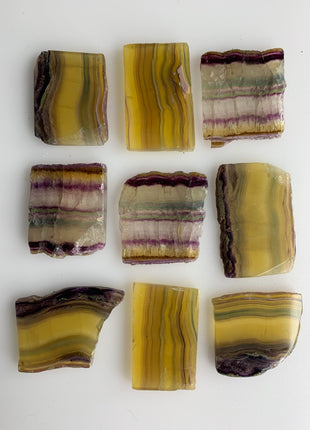 9 Pieces ! Colorful Rainbow Fluorite Slabs