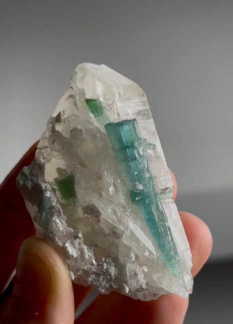 Blue Indicolite Tourmaline with Quartz PM0685
