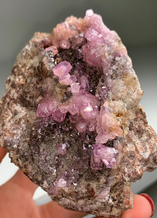 Pink Cobaltocalcite on Matrix - From Oumlil mine, Morocco