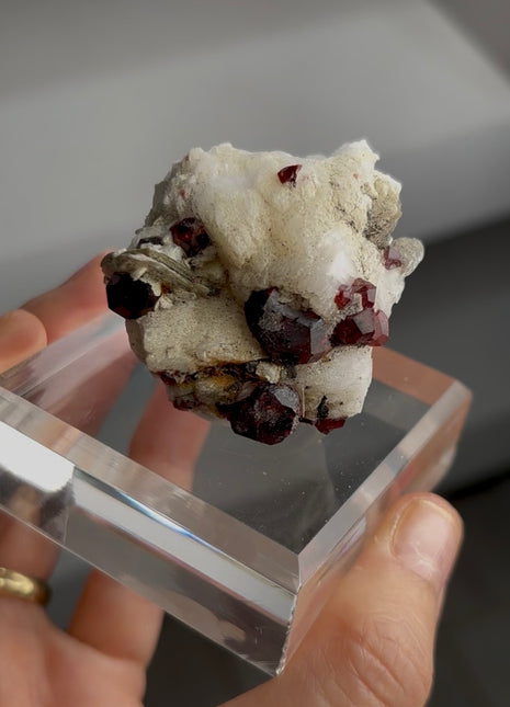 Red Garnet with Muscovite and Feldspar PM0368