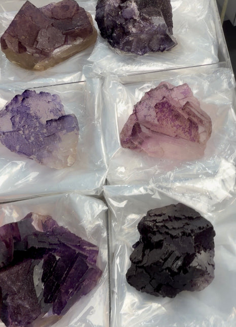6 Pieces ! Deep Purple Fluorite Lot