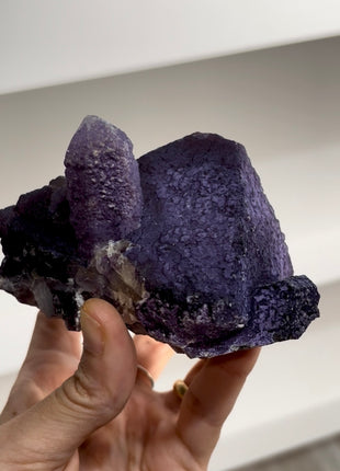 Charoite Color Octahedral Fluorite with Quartz