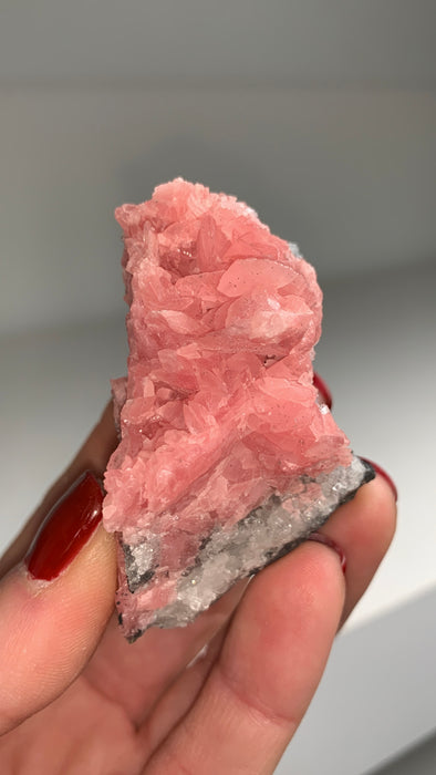 Pink Rhodocrosite with Quartz 🌸