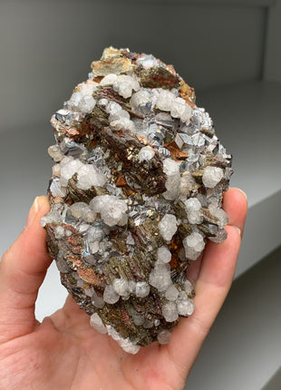 Stunning ! Pyrite after Pyrrhotite with Calcite and Sphalerite - Trepca mine Kosovo