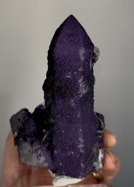 New ! Purple Fluorite Coated Quartz with Barite