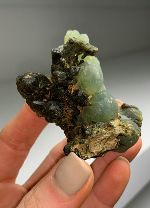 Green Prehnite with Epidote - From Mali