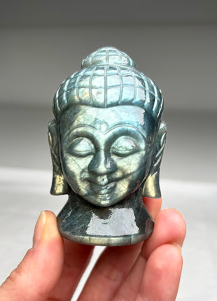 High Grade Labradorite Buddha Carving
