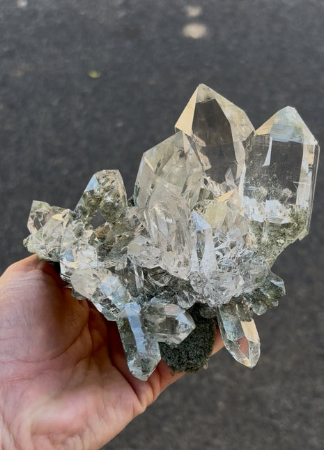 Gem ! Green Chlorite Quartz - From Himachal Pradesh