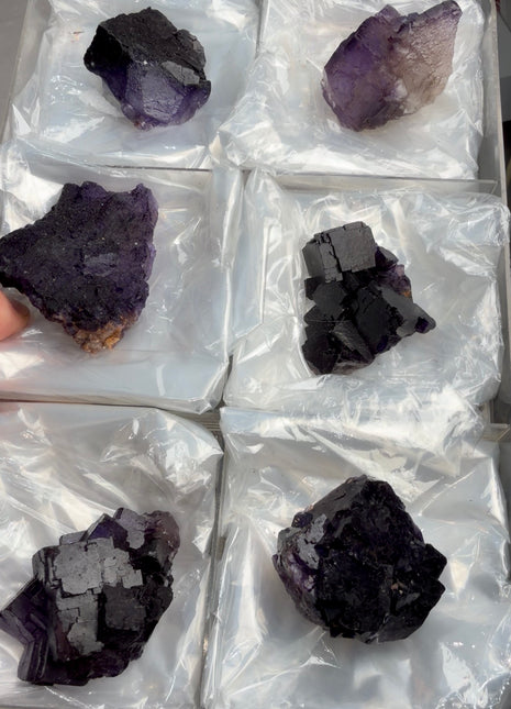 6 Pieces ! Deep Purple Fluorite Lot