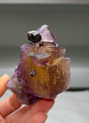 Yellow Purple Fluorite with Sphalerite Collection # 401