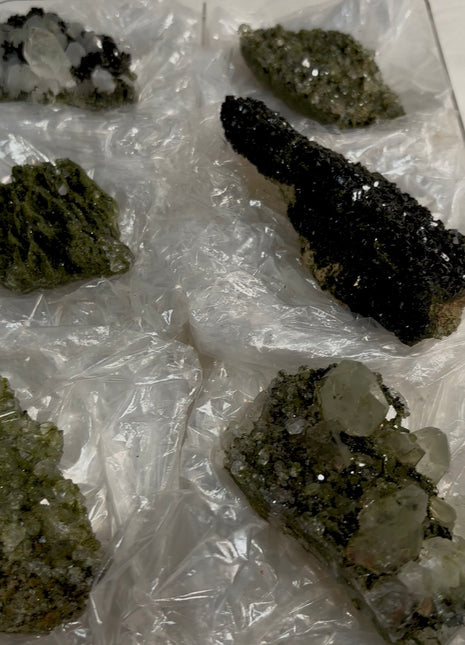 6 Pieces ! Forest Epidote with Quartz Lot