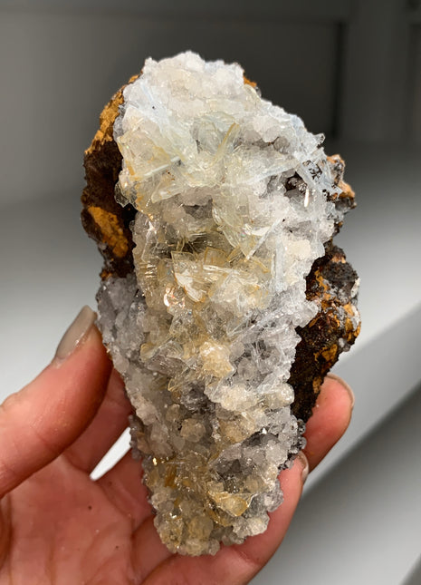 Wow Gemmy Golden White Bicolor Barite - From Morocco