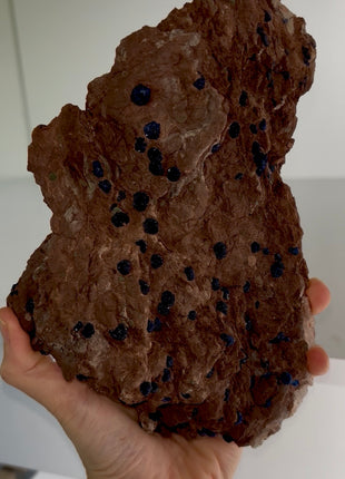 Sparkly Blueberry ! Azurite with Selenite Specimen