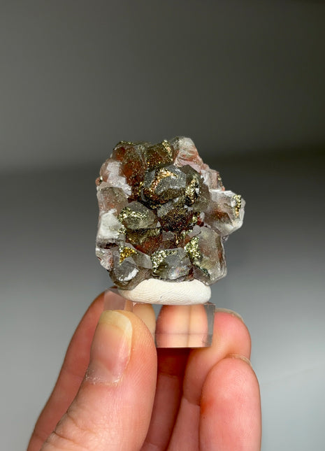 Red Calcite with Chalcopyrite